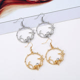 European and American fashion leaf temperament earrings