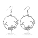 European and American fashion leaf temperament earrings