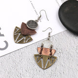 European and American fashion geometric multi-layer pendant earrings
