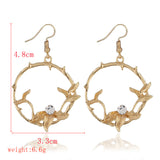 European and American fashion leaf temperament earrings
