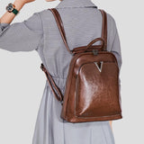 Solid Color Retro Backpack