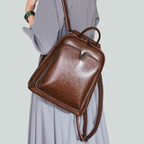 Solid Color Retro Backpack