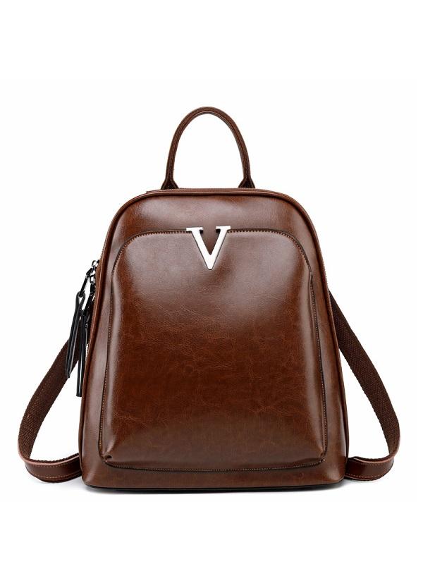 Solid Color Retro Backpack