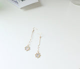 Fashion long wave irregular peach heart earrings