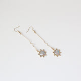 Fashion long wave irregular peach heart earrings