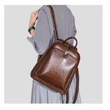 Solid Color Retro Backpack