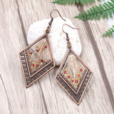 European and American handmade color line woven diamond earrings