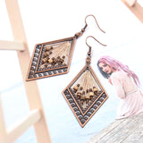European and American handmade color line woven diamond earrings