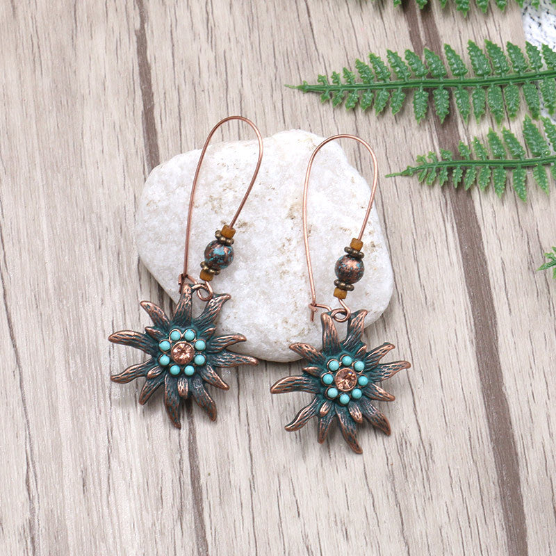 Fashion personality sun flower earrings