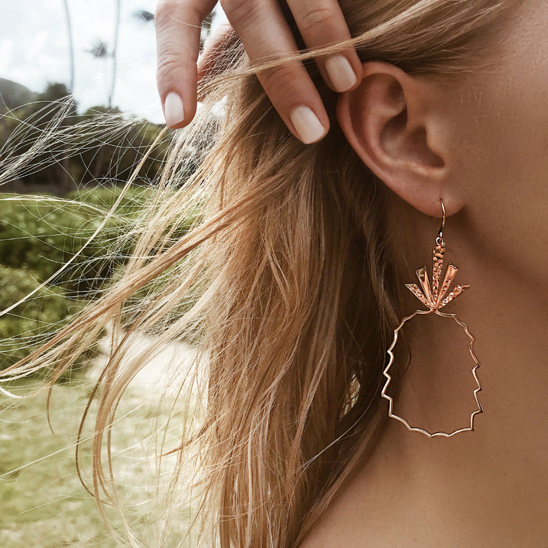 European and American fashion pineapple fruit earrings
