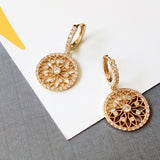 New fashion circle with diamond hollow disc earrings