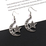 European and American fashion geometric pattern stars moon sweet girl heart earrings