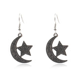 European and American fashion geometric pattern stars moon sweet girl heart earrings