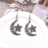 European and American fashion geometric pattern stars moon sweet girl heart earrings