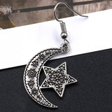 European and American fashion geometric pattern stars moon sweet girl heart earrings