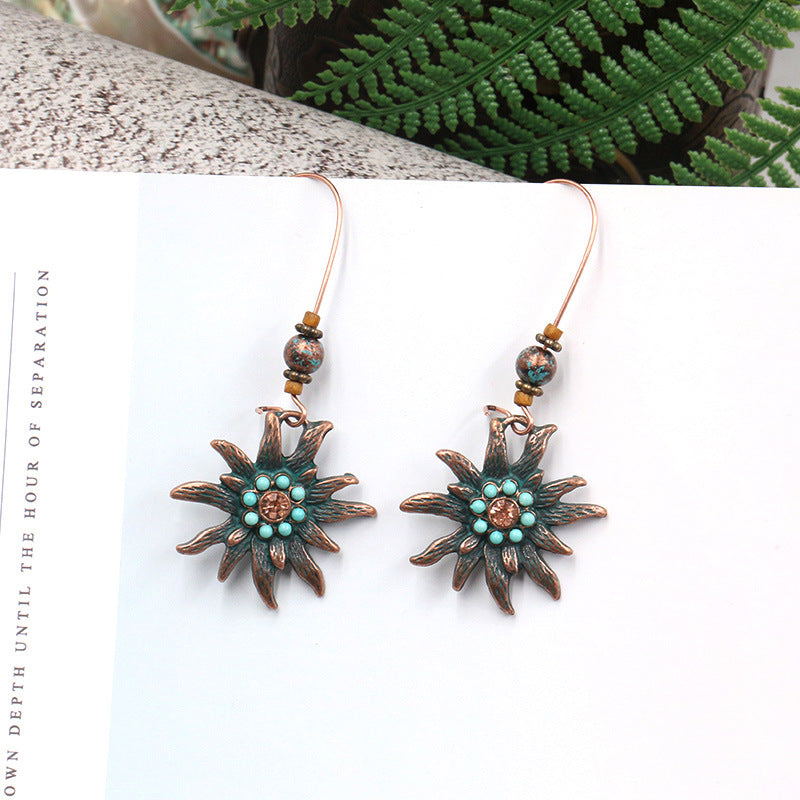 Fashion personality sun flower earrings