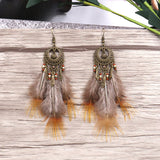 New European and American big wild feather earrings