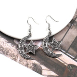 European and American fashion geometric pattern stars moon sweet girl heart earrings