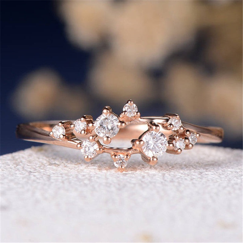 Fashion European and American women's minimalist diamond ring