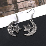European and American fashion geometric pattern stars moon sweet girl heart earrings