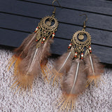 New European and American big wild feather earrings