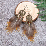 New European and American big wild feather earrings