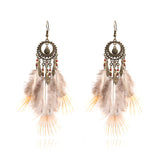 New European and American big wild feather earrings