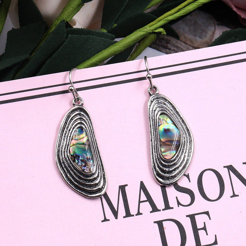European and American fashion personality explosion models natural color shell earrings