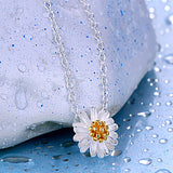Fashion simple sweet girl heart Sen small daisy pendant clavicle necklace