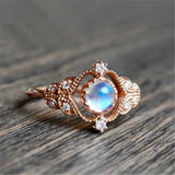 New European and American fine moonstone ring