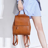 Fashion Oil Wax Leather Backpack