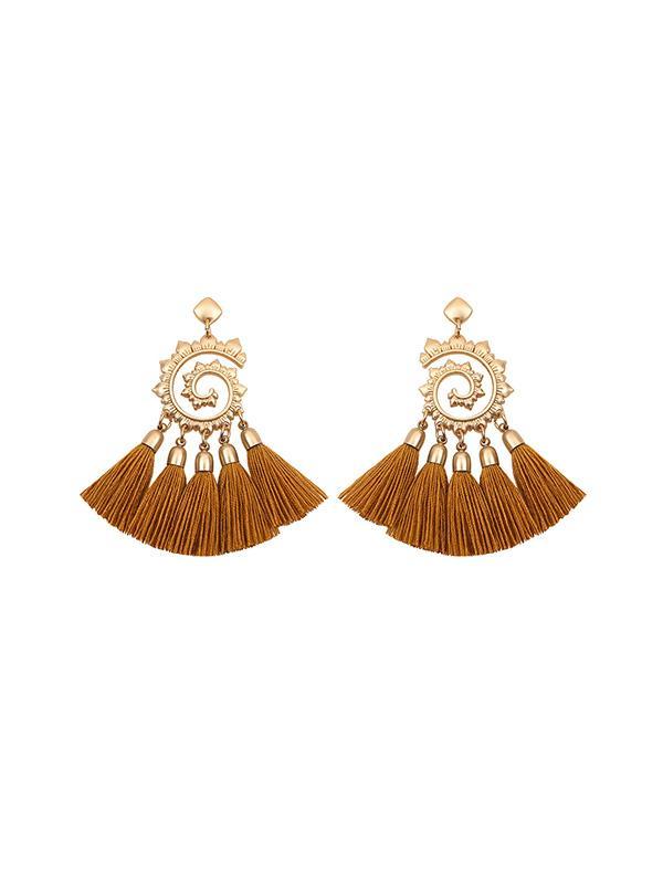 Snail Pattern Tassel Earrings