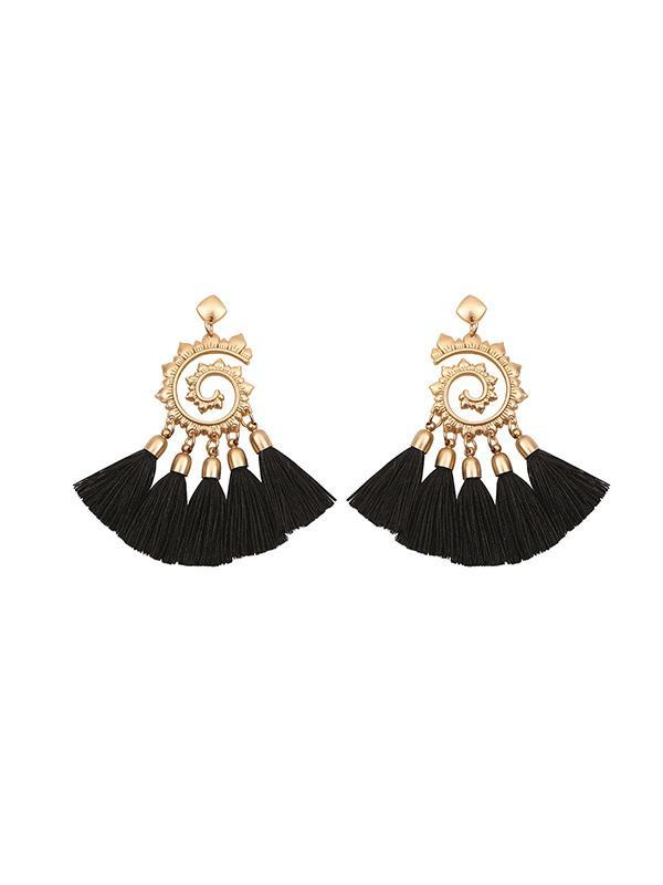 Snail Pattern Tassel Earrings