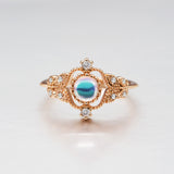 New European and American fine moonstone ring
