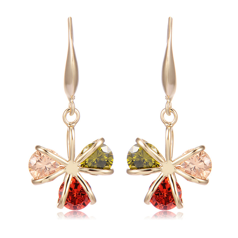 Fashion color zircon earrings