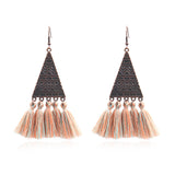 European and American fashion tassel bohemian triangle earrings