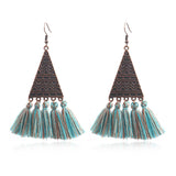 European and American fashion tassel bohemian triangle earrings