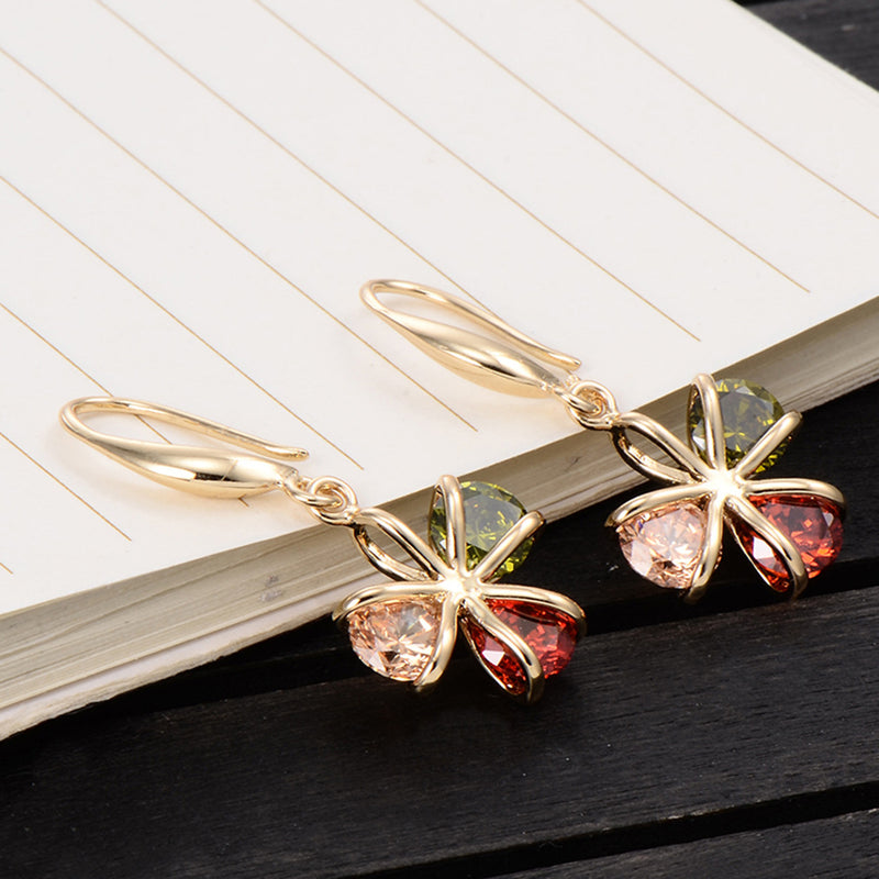 Fashion color zircon earrings