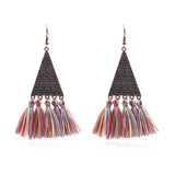 European and American fashion tassel bohemian triangle earrings