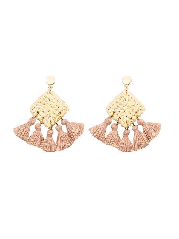 Hand-knitted Tassel Earrings