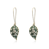 European and American fashion openwork leaf pendant earrings