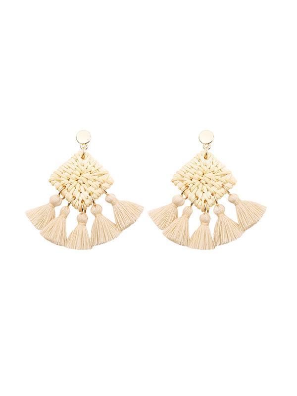 Hand-knitted Tassel Earrings