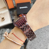 Purple Roman Star Small Square Diamond Women's Watch
