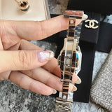 Purple Roman Star Small Square Diamond Women's Watch