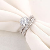 Luxury Clear AAAA Cubic Zircon Ring White Copper with White gold Plated Micro-inlay