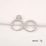 Luxury Clear AAAA Cubic Zircon Ring White Copper with White gold Plated Micro-inlay