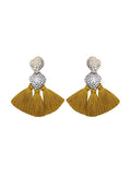 Fan-shaped Alloy Tassel Earrings