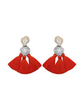 Fan-shaped Alloy Tassel Earrings