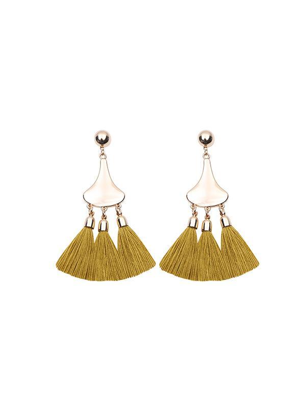 Gourd-shaped Tassel Earrings