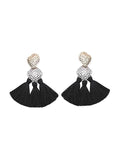 Fan-shaped Alloy Tassel Earrings